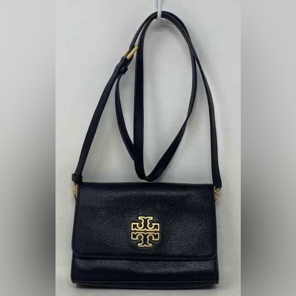Tory Burch Black Crossbody Bag with Gold Logo - Picture 1 of 10
